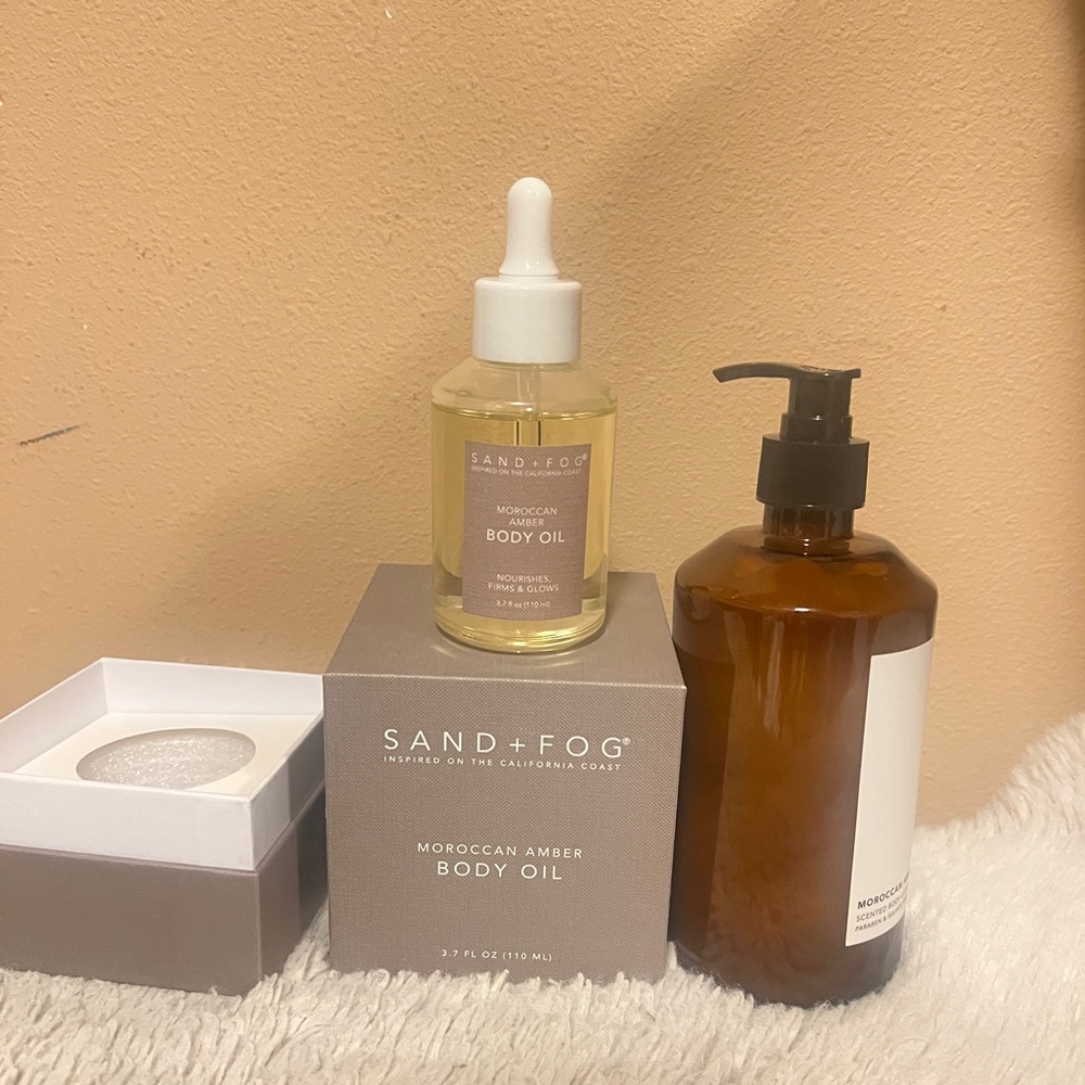 NEW Sand + Fog MOROCCAN AMBER Body Oil & Body Lotion - Picture 2 of 2